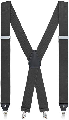 GENTS ONLY Herren Hosenträger X-Form 01745 (Einheitsgröße, 03 Grau)