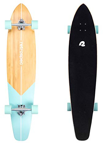 Retrospec Zed Longboard Skateboard Complete Cruiser | Bamboo & Canadian Maple Wood Cruiser w/Reverse Kingpin Trucks for Commuting, Cruising, Carving & Downhill Riding