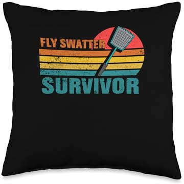 Funny Fly Swatter Survivor | Insect Flies Throw Pillow