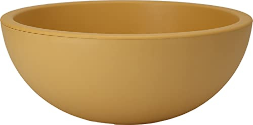 Muddy Hands 40cm Large Mustard Yellow Bowl Plant Pot Indoor Home Outdoor Garden Round Plastic Flower Planter Water Feature