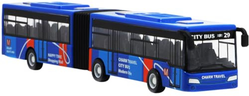 LGQHCE Bus Toy Truck,Bus Model Car Roles Toy Cars Alloy Toy Vehicles Friction Powered Push Children Idea Play Transporter Vehicles for Kids Gifts Aged 4 Years and Older (Blue)