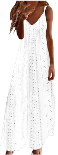 Ceboyel Vestido de mujer con tirantes florales, vestido de verano casual, largo, maxi, con cuello en V, sexy, bohemio, de moda, ropa de playa 2024, negro, XXL