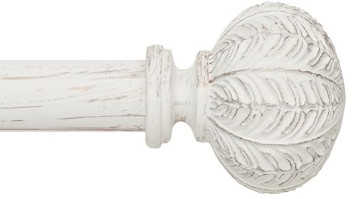 Curtain Poles Extendable Curtain Pole 77 to 210 cm ball finials Diameter 1inch pole 30 to 84 inches Adjustable Curtain Rods Colour White Includes curtain brackets Fitting kits