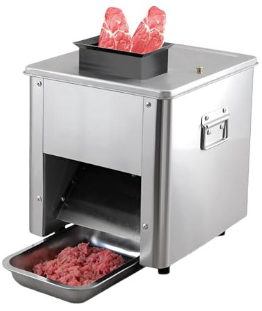 AIZYR Máquina Cortadora De Carne Eléctrica Cortadora De Carne Comercial De Acero Inoxidable, Cortadora De Fiambres para Carne De Cerdo, Res Y Pescado Deshuesados,5mm Blade Distance