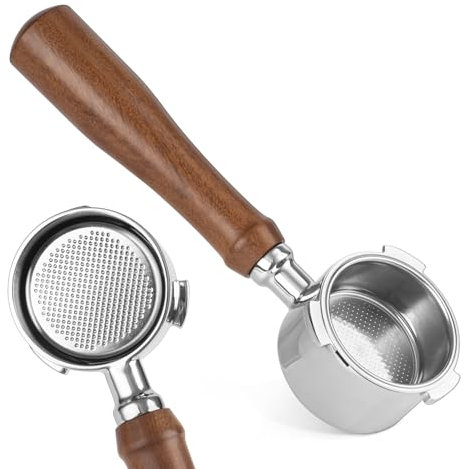 Portafiltro sin fondo Espresso 51mm, Portafiltro sin fondo de 51mm compatible con DeLonghi Dedica EC680/EC685/EC785/EC820/EC850/EC860, máquina de café Smeg (Excluyendo el filtro superior)