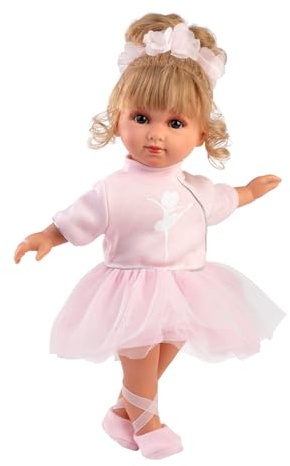 Llorens 1053554 Doll Elena - Zapatos de Ballet con Ojos Azules, Pelo Rubio, Moda, Cuerpo Suave, tutú, Ballet, 35 cm