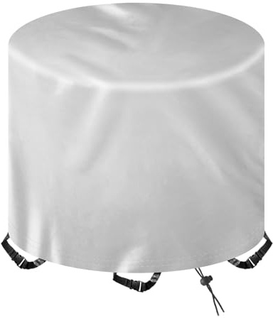 XRXDSY Abdeckplane Gartenmöbel Rund Wasserdicht,Winterfeste 420D Oxford Schutzhülle für Gartentisch & Möbelsets,Anti-UV & Windfest,Abdeckung Silber 100x75cm