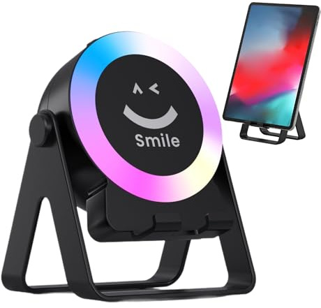 Haut-parleur à induction, petit haut-parleur de bureau – Appareil de lecture de musique sans fil 4 en 1 avec lumière pour voyage, bureau, salle de conférence, maison, chambre, magasin de détail