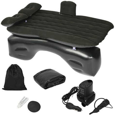 YAGEANNL Car Bed,Inflatable Car Air Mattress 135×70cm,Car Camping Bed for Back Seat,Car Inflatable Bed with Pump & Built-in Pillow