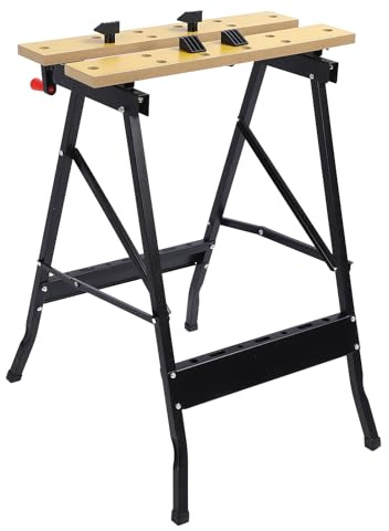 Fdit Portable Folding Work Table, Easy Setup Lightweight Workbench Workshop Repair Tool Table Shop Workbench for Clamping Cutting Painting
