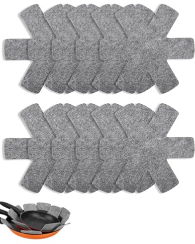 HZAOPZE 12pcs Salvamanteles de Tela no Tejidas, Sostenedor de Pote de Estera Antideslizante, protector sartenes separadores, Almohadillas Separadoras de Tela no Tejidas, para Aislamiento(26 cm)
