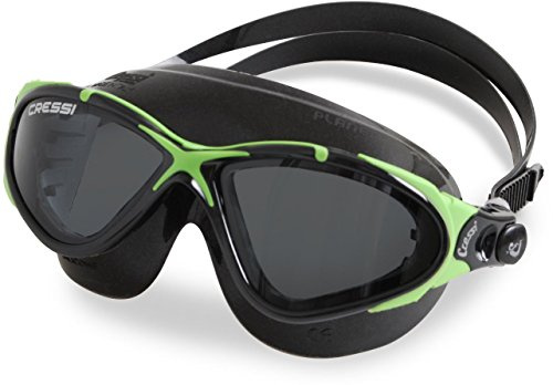 Cressi Planet Crystal Silikon-Schwimmbrille, Schwarz/Grün, getönte Gläser
