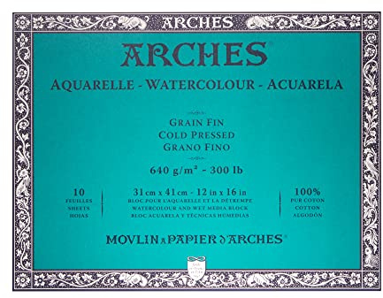 ARCHES 1795067 Watercolour Block, Wood, white, 41 x 31 x 1 cm