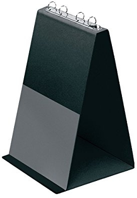 VELOFLEX 4102080 - Tisch-Flipchart DIN A4 Hochformat, inkl. Klarsichthüllen, aus PVC, Tischaufsteller Präsentation, Flipchart schwarz, Aufstellringbuch