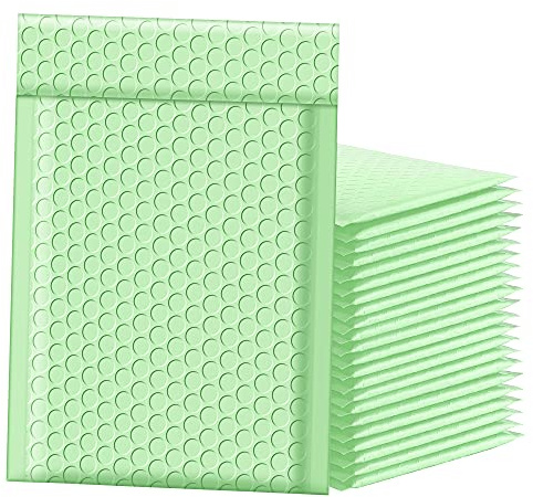 Famagic Bubble Mailers 6x10 Inch 50pc Mint Green Shipping Bags, Chic Packaging Bags For Small Business, Colored Padded Mailing Envelopes, Opaque Matte Self Seal Bubble Poly Mailers Bulk #0