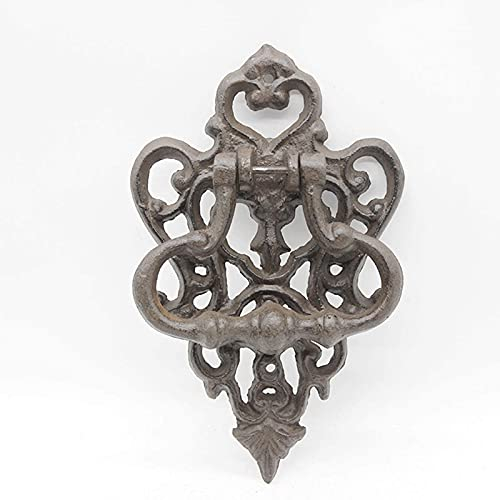 Vintage-Türklopfer, rostig, rustikaler Haustürgriff, Gusseisen-Blumen-förmiger Tor-Zugring für den Garten im Freien, Deko