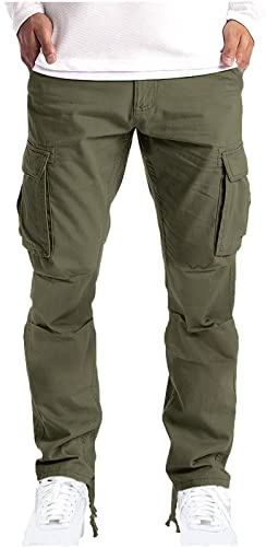 Saxrel Pantaloni cargo per gli uomini all'aperto tasche con coulisse pantaloni tipo dritto pantaloni da combattimento per gli uomini Uk Fitness tinta unita abbigliamento da lavoro pantaloni da uomo