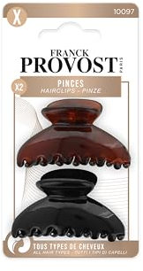 FRANCK PROVOST - Lot de 2 Pinces - NOIR & MARRON - Tous Types de Cheveux