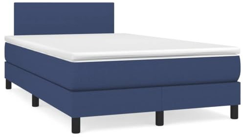 Brokky Boxspringbett mit Matratze & LED Bett Mit Bettkasten Bett Boxspringbett Betten Boxspringbett Mit Matratze Blau 120x190 cm Stoff - 3270031