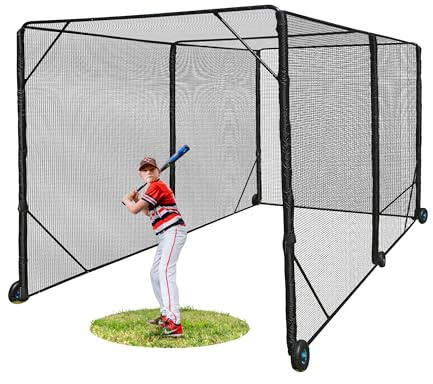 ANYTHING SPORTS Heavy Duty Baseball and Softball Batting Cage with Wheels (20 FT)