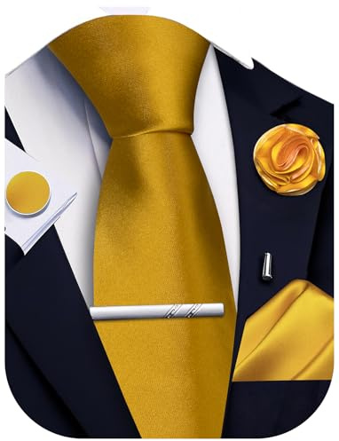 Ailisus Juego de gemelos de corbata y bolsillo para hombre, 5 unidades