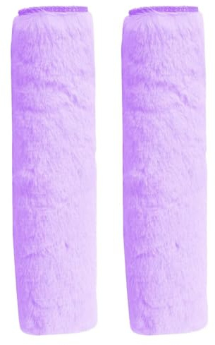 Gaomumu 2PCS Plush Seat Belt Pads, Fluffy Comfort Pads Seat Belt Covers, Soft Faux Fur Shoulder Strap Covers for Car, Anti-Irritation Car Accessories(Light Purple)