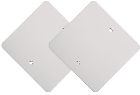 jojofuny Tapa Registro Electrico Fácil Instalación de Acero Inoxidable Plata, Placa Embellecedora Enchufe 2 Piezas para Pared Hogar