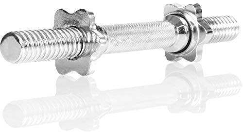 MOVIT 1x Kurzhantelstange, 35 x Ø 3 cm STANDARDNORM, Gewicht ca. 2 kg, verchromt & gerendelt