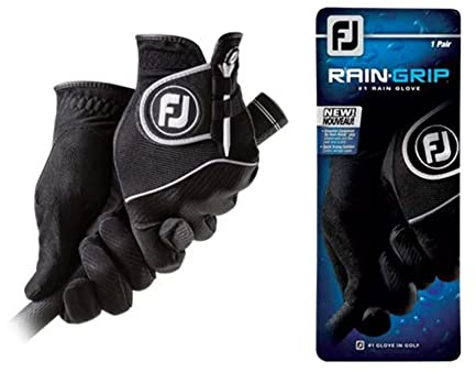 FootJoy RainGrip Herren-Golfhandschuhe, Schwarz, 1 Paar