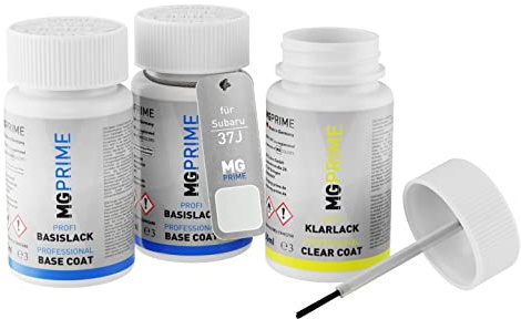 MG PRIME Billack 2+1 lackstift för Subaru 37J Satin White Pearl Metall. +1K