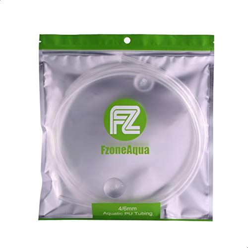 FZONE CO2 Proof Tubing for Aquarium & Hydroponics, 5m (16ft) 4mm/6mm,Ultra Kink-Resistant,Crystal Clear, Odourless PU Air Line, Fits All CO2 Regulators & Pumps