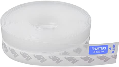 Weatherproof Door & Window Seal Strip - 10m x 25mm Transparent Silicone Tape, Self-Adhesive, Windproof, Dust & Soundproof
