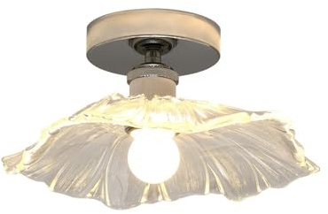 SANBDDLYY Lámpara de techo de vidrio nórdico, 1 luz, metal, montaje semi empotrado, lámpara de techo, baño for el hogar, cerca de lámparas de techo, entrada interior, balcón, lámpara de techo