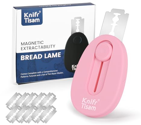 KNIFRTISAM Bäckermesser, Brotmesser Mit 10 Rasierklingen Tragbarer Brotklinge Brotzeitmesser Teigritzmesser Brot Backen Zubehör Für Brot Und Brötchen