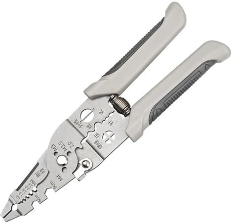 Gurxi 1 Pezzi Spelafili Elettricista Professionale Multifunzionale Pinza Crimpatrice Tagliacavi Multifunzione Tagliafili Avvolgifilo Per Spelare, Avvolgere, Tagliare, Spaccare, Ecc