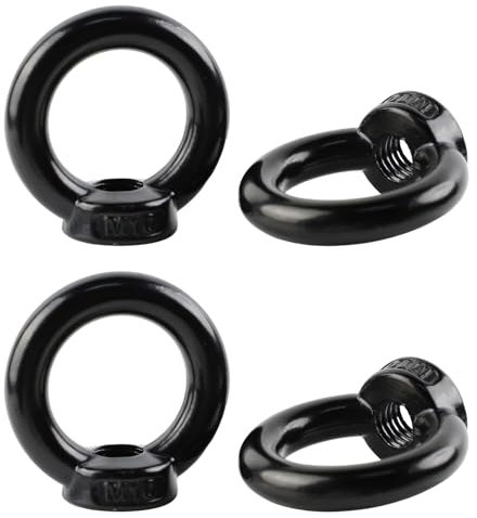 FYting 4 Pièces Anneau De Levage,Ecrou M10,écrous Vélo M10,Oeillet Inox pour Soulever des Accessoires, des Pots de Fleurs Suspendus, des Supports Swing, Une Décoration (Noir)