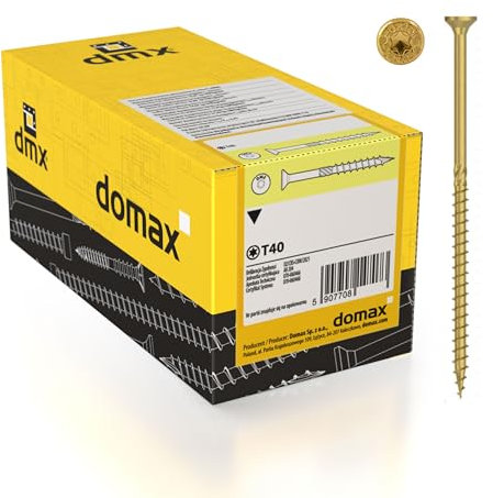 DMX - Tornillos para madera Torx - Tornillos para aglomerado - Tornillos de construcción - Juego de tornillos para terraza - Juego Torx - CS - 10 mm - TORX - Zinc galvanizado - 10x140 (50 unidades