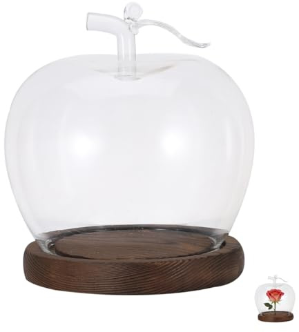 Tofficu Glass Dome Cover for Preserved Flowers Transparent -Shaped Glass Bell Jar with Stable Flat Base Floral Display Case for Valentine S Day Collectibles Micro Landscape Decoration