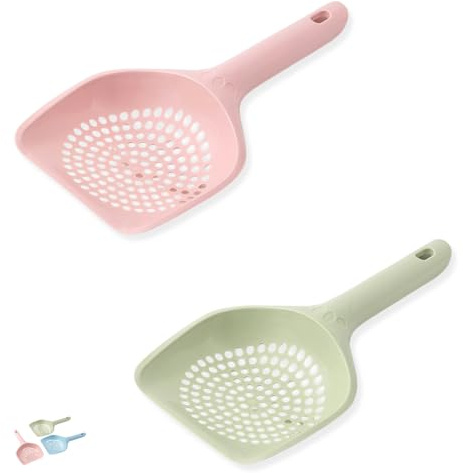 YUNTRUN 2 Pcs Cat Litter Scoop, Cat Poop Scooper with Sand Sifter, Pooper Scooper Cat Handy Sand Sifter Poop Sieve Cleaning Tool Scoop Set