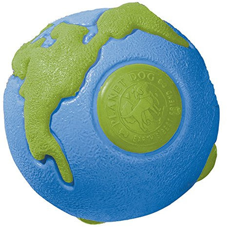 Outward Hound by Planet Dog Orbee-Tuff Planet Ball Blue/Green Treat-Dispensing Dog Toy, Large