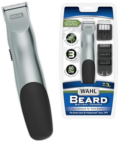Wahl Groomsman Battery Operated Facial Hair Trimmer for Beard & Mustache Trimming Including Light Detailing and Body Grooming – Model 9906-717V