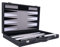 Engelhart - 250509 - Großes Luxus Backgammon 18 Zoll - 45 cm - Kunstleder & Filzeinlage - Perlmutt-Würfel & Spielsteine + 2 Becher - Strategiespiel - Profi & Freizeit