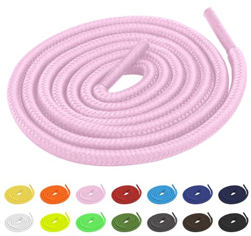 TBOC Runde Schnürsenkel Rosa 140 cm 5 mm – Robuste Schuhbänder für Sneaker, Wanderschuhe & Arbeitsschuhe – Strapazierfähige Ersatz Schnürsenkel für Damen Herren Kinder – 1 Paar