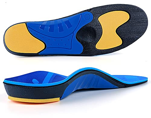 TOPSOLE Orthotic Insoles for Women Men, Plantar Fasciitis Arch Support Shoe Inserts for Flat Feet,Foot Pain, High Arches,OverPronation,Metatarsalgia,Heel Pain (UK-8-27cm, Blue)