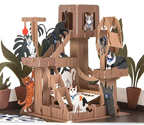 Cardology - Cat Tree Pop-Up Card | Charity Card for Cat Lovers, Cat Mums and Cat Dads