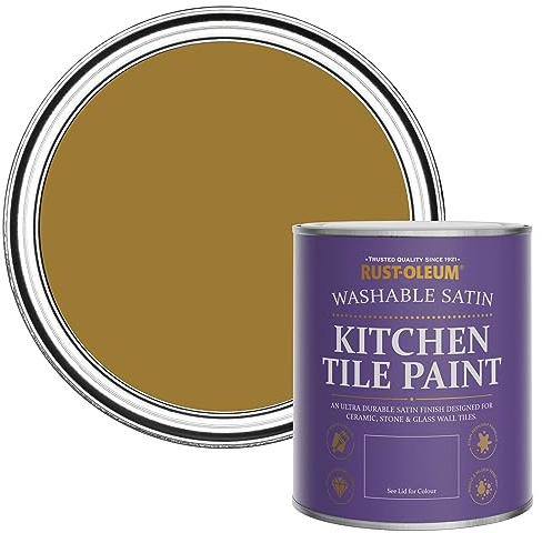 Rust-Oleum Yellow Water-Resistant Kitchen Tile Paint in Satin Finish - Wet Harvest 750ml