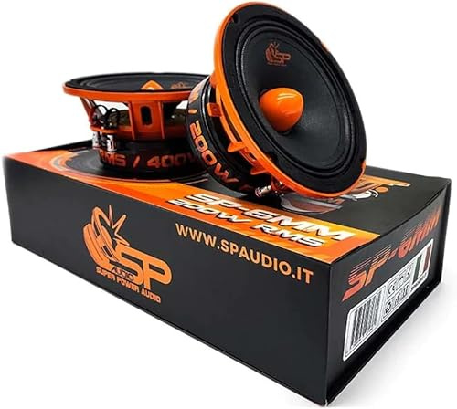 KIT SET PER SP AUDIO SP6MM 2 altoparlanti midrange da 16,5 cm 165 mm 6,5 diametro, 200 watt rms 400 watt max, impedenza 4 ohm, sensibilità 98,1 db, a coppia