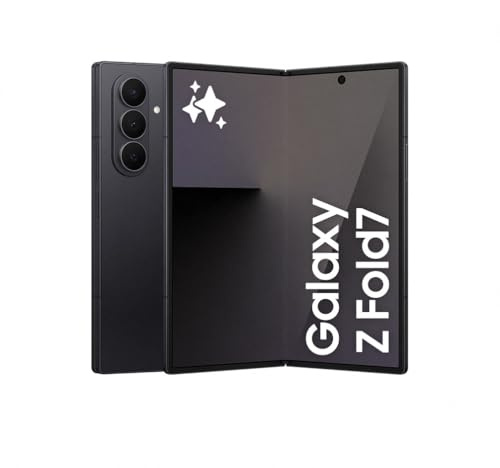 Samsung Galaxy Z Fold7 AI Phone, Thin and Light Foldable Design, Large Screen, 200MP Camera, 256GB Storage, 12GB Memory, 4400 mAh Battery, Jetblack, 3 Year Extended Warranty (UK Version)