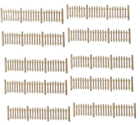 Colcolo 10 Pezzi di Recinzioni Decorative in Miniatura, 1/50, in Legno, per Modellini di Treni E Accessori da Giardino, Stile F