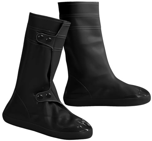 TOPBATHY sur-Bottes Imperméables Épaisses Antidérapantes et Résistantes à L’Usure en Caoutchouc Noir Taille Xxxl Protège-Chaussures Réutilisables pour Adultes pour Pluie Neige et